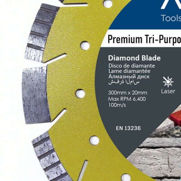 TRI-PURPOSE DIAMOND BLADE GRANITE CONCRETE ASPHALT 2 Premium Tri-purpose Diamond Blade Concrete / Asphalt / Granite